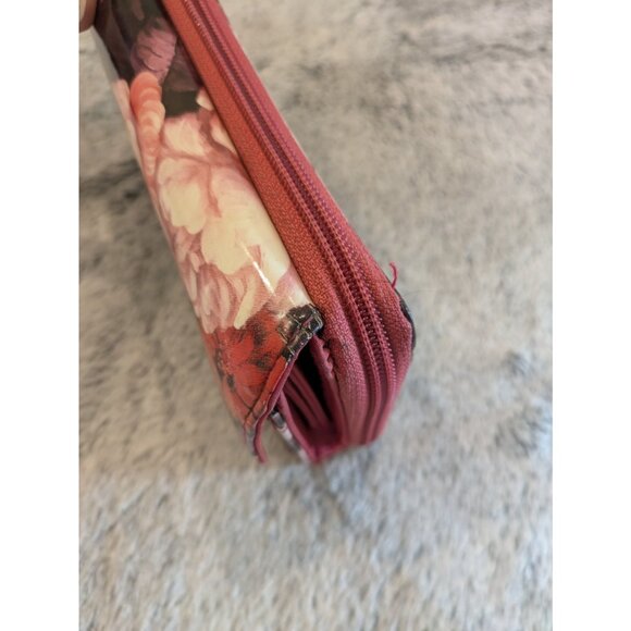 Vtg Safekeeper Zip Around Wallet Organizer Pink Floral Checkbook Picture Windows - Picture 8 of 12